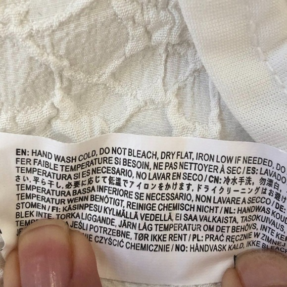 Anthropologie Moon River White Short Puff Sleeve Tiered Babydoll Boho Dress Sz L - Picture 12 of 12